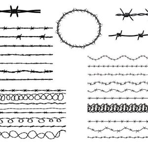 Fil de fer barbelé SVG, fichier coupé de fil de fer barbelé, fil de fer barbelé Cricut, clipart de fil de fer barbelé, vecteur de fil de fer barbelé