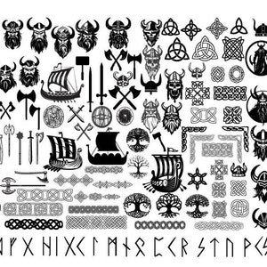 Celtic and Viking Svg Bundle, Valhalla svg, Viking Bundle Clipart, Celtic Knot Svg, Viking Tree of life svg, Viking Warrior Svg