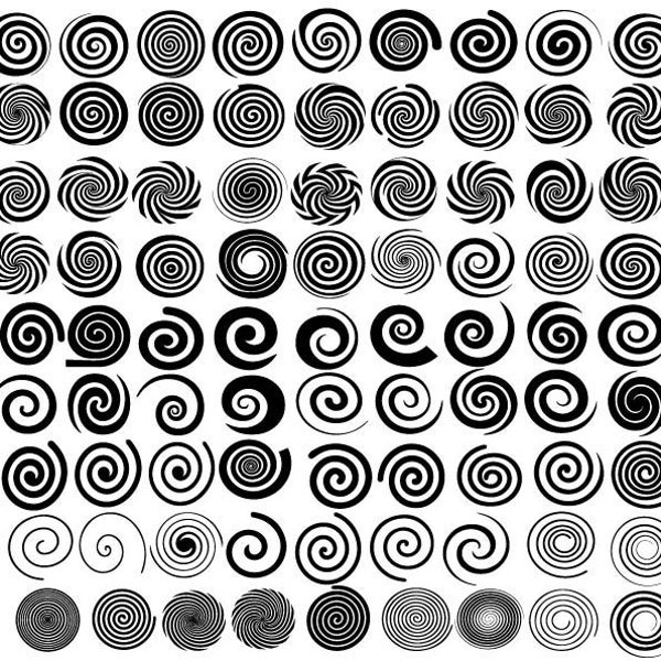 Spiral SVG Bundle, Hypnotic Spiral Svg, Spiral Clipart, Swirl Svg, Spiral Cut Files For Cricut, Spiral Vector