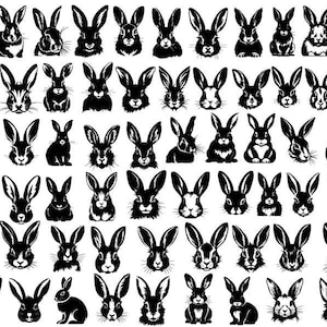 Lapin de Pâques Svg, Svg de lot de lapin, lapin, Svg de Pâques, lapin coupé des fichiers pour Cricut, Clipart lapin