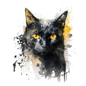 Aquarell schwarze Katze Png, schwarze Katze Clipart, Aquarell schwarze Katze Png, schwarze Katze Png