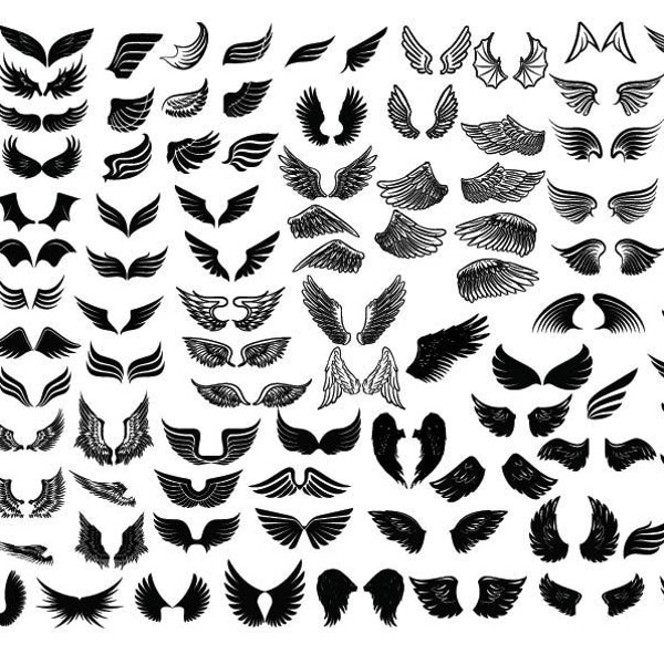 ANGEL WINGS SVG, Angel Wings Clipart, Angel Wings Cut Files For Cricut, Wings Silhouette Svg, Wings Svg