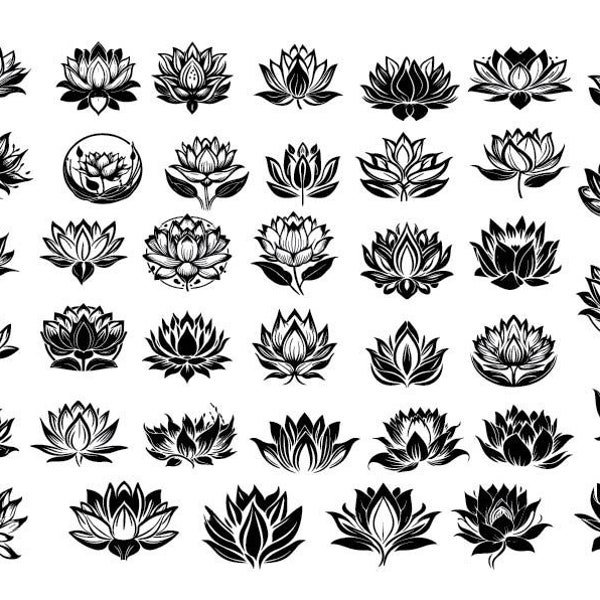 LOTUS SVG, Lotus Flower Svg, Lotus Clipart, Lotus Cricut , Lotus Cut Files, Lotus Flower Clipart,  Lotus Silhouette, Hinduism Svg