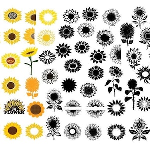 Tournesol SVG, SVG Bundle tournesol, clipart tournesol, tournesol Cricut, monogramme tournesol, Silhouette tournesol
