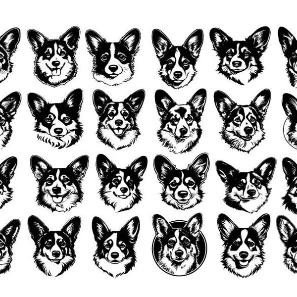 CORGI SVG, Corgi Dog Bundle , Corgi Clipart, Corgi Cricut , Corgi Head Svg, Dog Svg, Corgi Vector