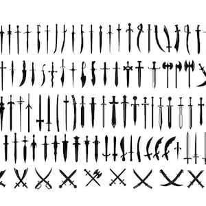 SWORDS SVG, Swords Bundle Svg, Swords Clipart, Weapons Svg, Swords Cut Files per Cricut, Weapons Clipart