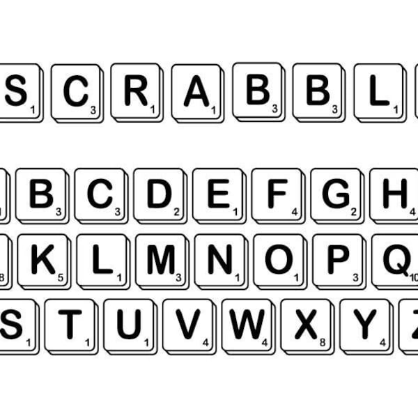 SCRABBLE SVG, Scrabble Font Svg, Scrabble Tiles Svg , Scrabble Clipart , Scrabble Cricut