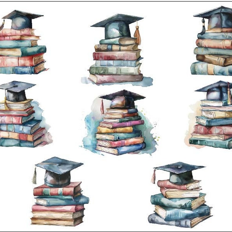 Graduation Cap With Books - Etsy
