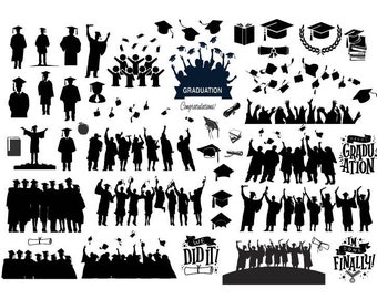 GRADUATION BUNDLE SVG, Graduation Cut Files For Cricut , Graduation Clipart, Graduation Cap Svg, Graduation Silhouette