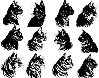 Katze SVG Bundle, Katze Clipart, Katze geschnitten Dateien für Cricut, Katze Silhouette, Katze Vektor
