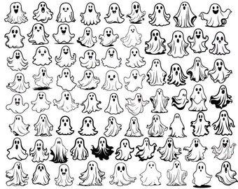 Ghost bundle svg, Ghost Svg, Halloween Svg, Cute Ghost Svg, Ghost Clipart, Halloween Clipart, Ghost Files For Cricut, Ghost Silhouette