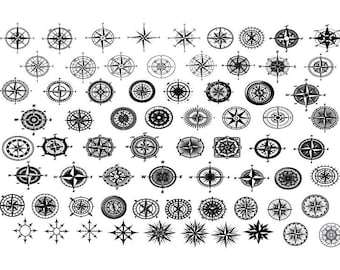 COMPASS BUNDLE SVG, Nautical Compass Svg , Vintage Compass Svg, Compass Clipart, Compass Files for Cricut, Compass Vector