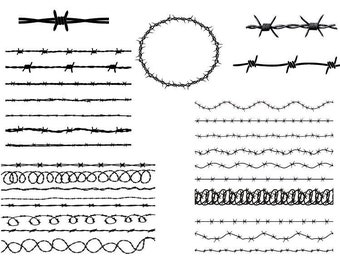 Barbed Wire Svg Bundle,fence Fencing Svg,barbed Wire Vector Clipart Svg ...