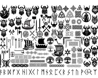 Celtic and Viking Svg Bundle, Valhalla svg, Viking Bundle Clipart, Celtic Knot Svg, Viking Tree of life svg, Viking Warrior Svg