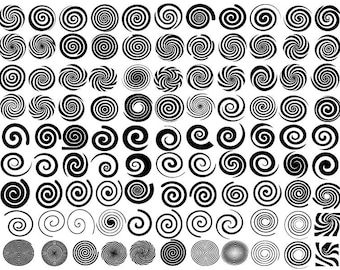 Bundle SVG spirale, spirale hypnotique, Clipart spirale, Svg tourbillon, fichiers coupés en spirale pour Cricut, vecteur en spirale