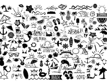 Summer Bundle Svg , Beach Svg Bundle , Summer Svg , Clipart , Files for Cricut , Instant Download