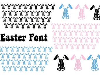 OSTERHASE SCHRIFTART , Ostern Schriftart Svg , Oster Plotterdatei , Plotterdatei Ostern , Schriftart Clipart , Oster Alphabet Svg , Ostern Monogramm Schriftart