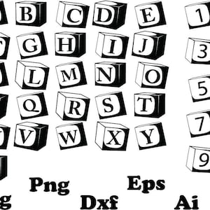 3D Building Blocks Svg Font , Cubic Alphabet svg , Arte Digital