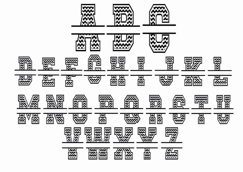 CHEVRON FONT SVG , Chevron Font Split Svg , Monogram Chevron Svg ...