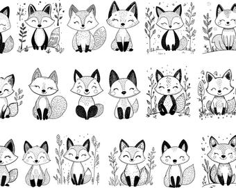 Fox Woodland Svg, Cute Fox Svg, Fox Vector, Fox Clipart, Fox Bundle Svg