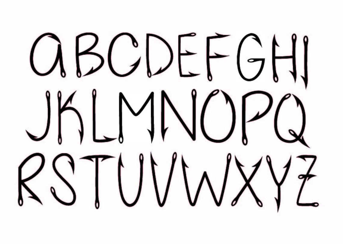 Fishing Hook Font Clipart Files for Cricut Fishing Svg Etsy India