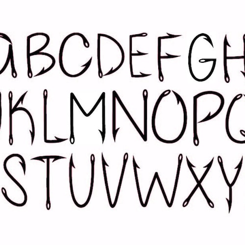 Fishing Hook Font Clipart Files for Cricut Fishing Svg Etsy
