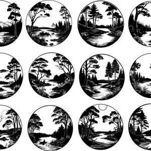 River Scene Svg, River Landscape Svg, Nature Landscape Svg, River Clipart, River Vector