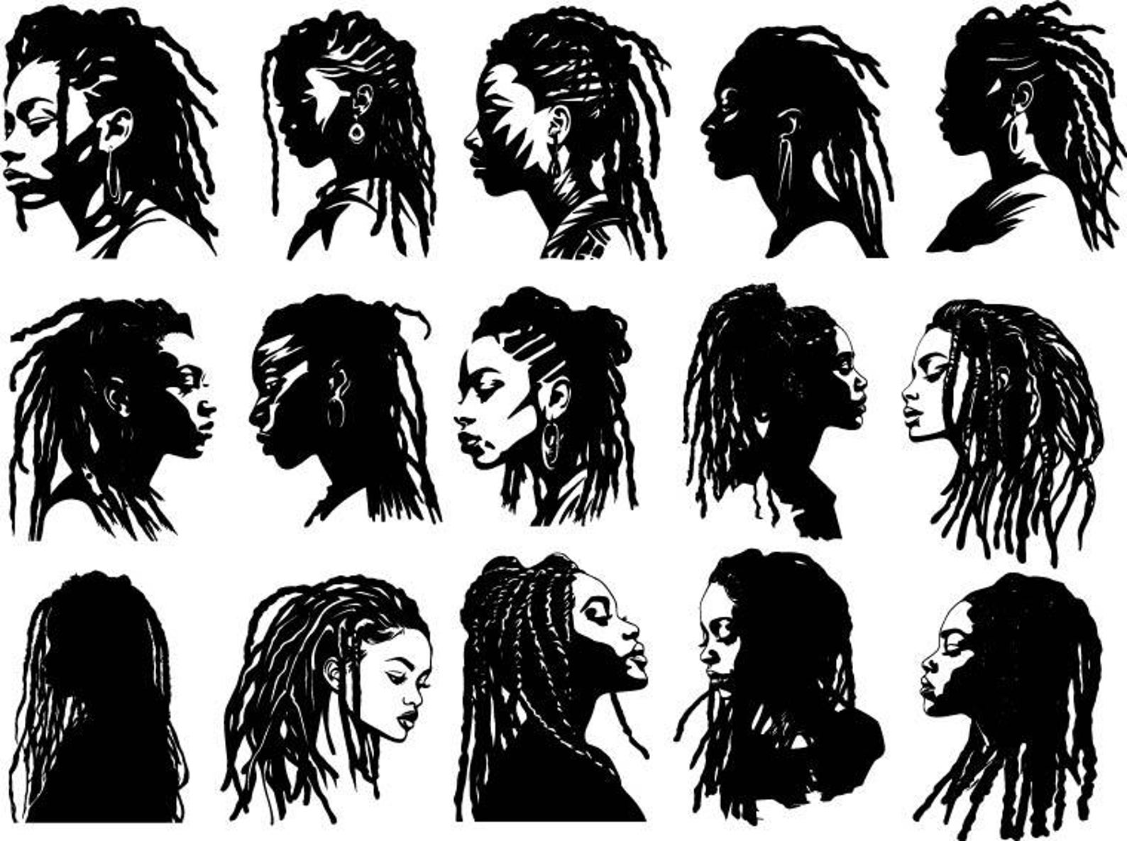 Dreadlocks SVG Bundle, Dreadlocks Clipart, Dreadlocks Vector ...