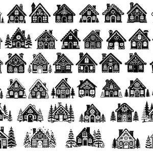 Casa di pan di zenzero in formato SVG, Casa di Natale in formato SVG, Gingerbread Svg, Clipart della casa di pan di zenzero, Gingerbread House Cut Files