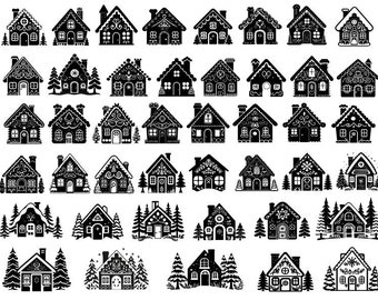 Gingerbread house svg, Christmas house svg, Gingerbread Svg, Gingerbread House Clipart, Gingerbread House Cut Files