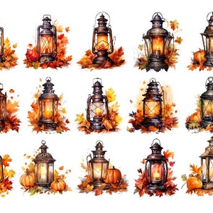 Acquerello Autunno Png, Acquerello Lanterna Clipart, Acquerello Autunno Lanterna Png, Clipart Lanterna Autunno, Png Zucca, Clipart Autunno