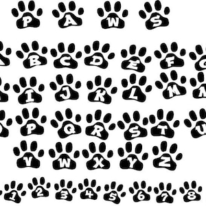 Paws Font svg , Alfabet svg , Poten Letters en cijfers , Digitale Kunst