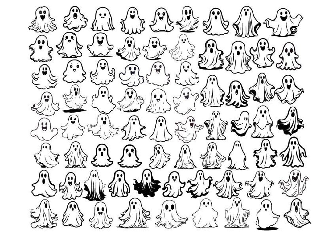 Ghost Bundle Svg, Ghost Svg, Halloween Svg, Cute Ghost Svg, Ghost ...