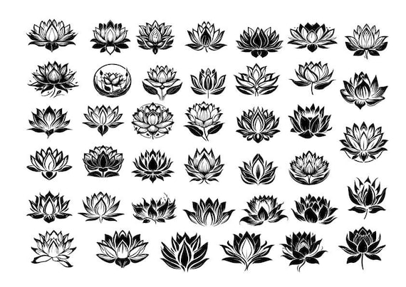 LOTUS SVG, Lotus Flower Svg, Lotus Clipart, Lotus Cricut , Lotus Cut Files, Lotus Flower Clipart,  Lotus Silhouette, Hinduism Svg