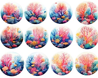 Aquarel koraal clipart, aquarel koraalrif, tropische oceaan png, Sea Life clipart, aquarel mariene clipart