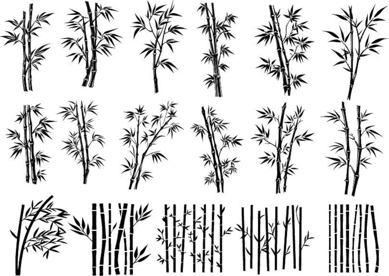 Bamboo Bundle Svg, Bamboo Clipart, Bamboo Cut Files for Cricut, Bamboo ...