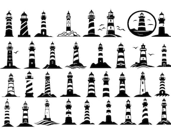 Leuchtturm SVG, Leuchtturm Bundle SVG, Leuchtturm PNG, Leuchtturm Cricut Silhouette, Ozean, Meer SVG, Leuchtturm Clipart