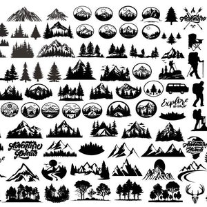 Forêt Bundle SVG, svg forêt, forêt Png Bundle, Clipart forêt, forêt couper des fichiers pour Cricut, aventure Svg, Svg extérieur, montagne Svg image 1