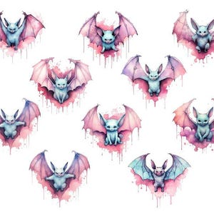 Halloween Bat Clipart, Watercolor Bats, Watercolor Bats Clipart, Halloween Clipart Png, Cute Halloween Png