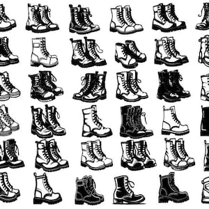 Combat Boots bundel Svg, Combat Boots Svg, leger Svg, Combat Boots Clipart, laarzen gesneden bestanden voor Cricut, werklaarzen Svg