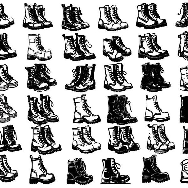 Combat Boots Bundle Svg, Combat Boots Svg, Army Svg, Combat Boots Clipart, Boots Cut Files For Cricut, Work Boots Svg