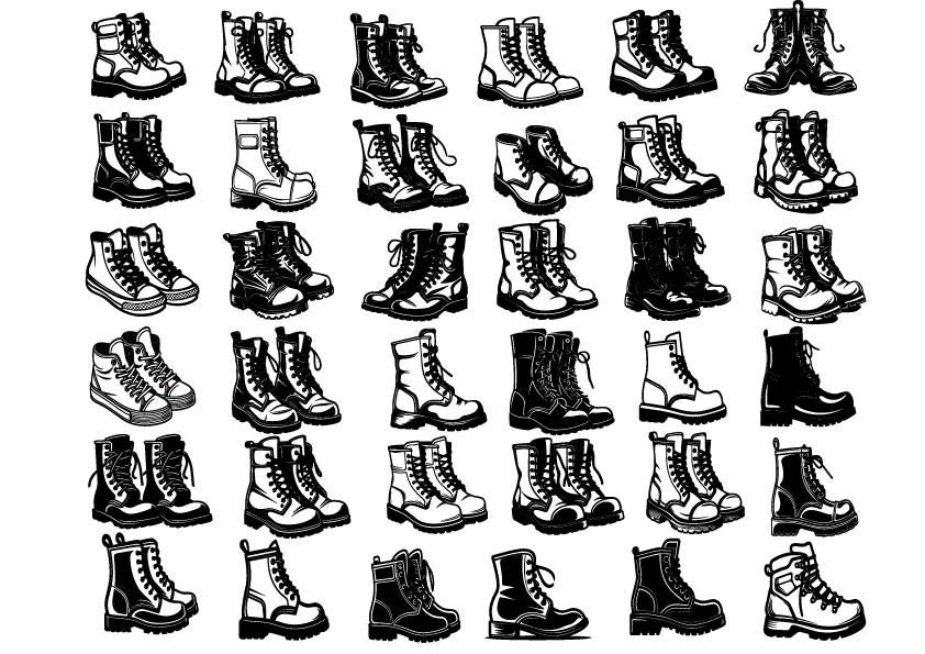 Combat Boots Bundle Svg, Combat Boots Svg, Army Svg, Combat Boots Clipart, Boots Cut Files For Cricut, Work Boots Svg