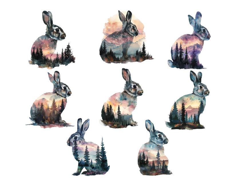 Watercolour Rabbit Png Watercolor Rabbit Clipart, Watercolor Rabbit Png, Bunny Clipart ...