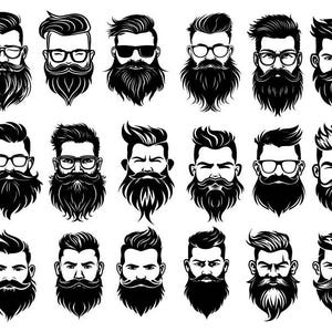 Barbe homme SVG, Svg barbes, clipart barbe, barbe coupe fichiers Cricut, barbe homme visage Svg