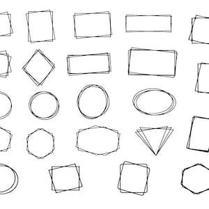 Double Frame SVG-bundel, geometrische rand svg, rond frame voor Cricut, Double Frame Clipart, rechthoek Frame Svg, Frame SVG