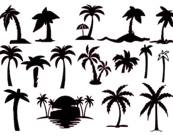 Palm Trees Bundle Svg , Beach Svg , Clipart , Files for Cricut , Palm Trees Silhouette Svg , Instant Download
