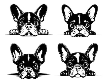 フレンチブルドッグ SVG、PNG、カッティングデジタルファイル