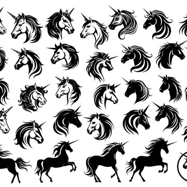 UNICORN BUNDLE SVG, Unicorn svg, Unicorn Face Svg, Unicorn Cut Files For Cricut , Unicorn Clipart, Unicorn Vector