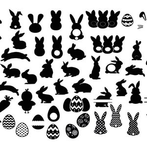 BUNNY SVG, Easter Bunny Svg, Bunny Silhouette, Easter Cut Files, Rabbit Svg, Easter Svg, Bunny Shape Svg, Easter Cricut, Bunny Clipart