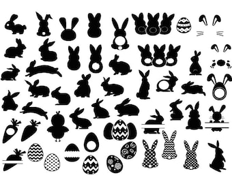 BUNNY SVG, Easter Bunny Svg, Bunny Silhouette, Easter Cut Files, Rabbit Svg, Easter Svg, Bunny Shape Svg, Easter Cricut , Bunny Clipart